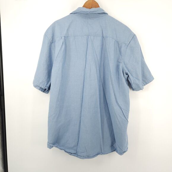 Carhartt Button Down Work Shirt Men Size XL Chambray Light Blue  5200 CBL - Picture 2 of 10